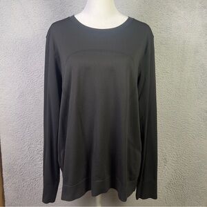 Lululemon Swiftly Relaxed Shirt Womens 12 Black Long Sleeve Athletic Workout